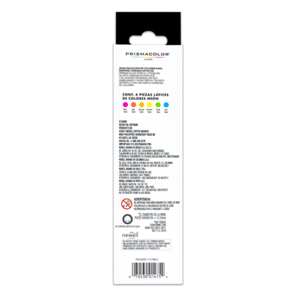 Colores Prismacolor Junior Con 6 Pzs Neón