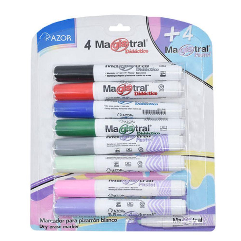 Marcador Magistral Didáctico Punta Cincel 6 Mm Colores Surtidos Con 8 Pzs 8358P - Colmenero Shop