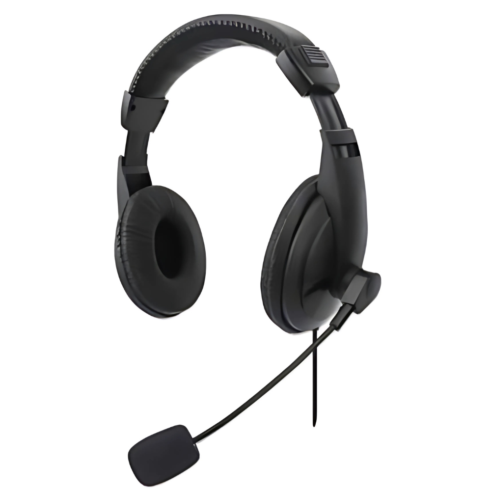 Audífonos Manhattan Estéreo USB Micrófono Ajustable Control Integrado Negro - Colmenero Shop