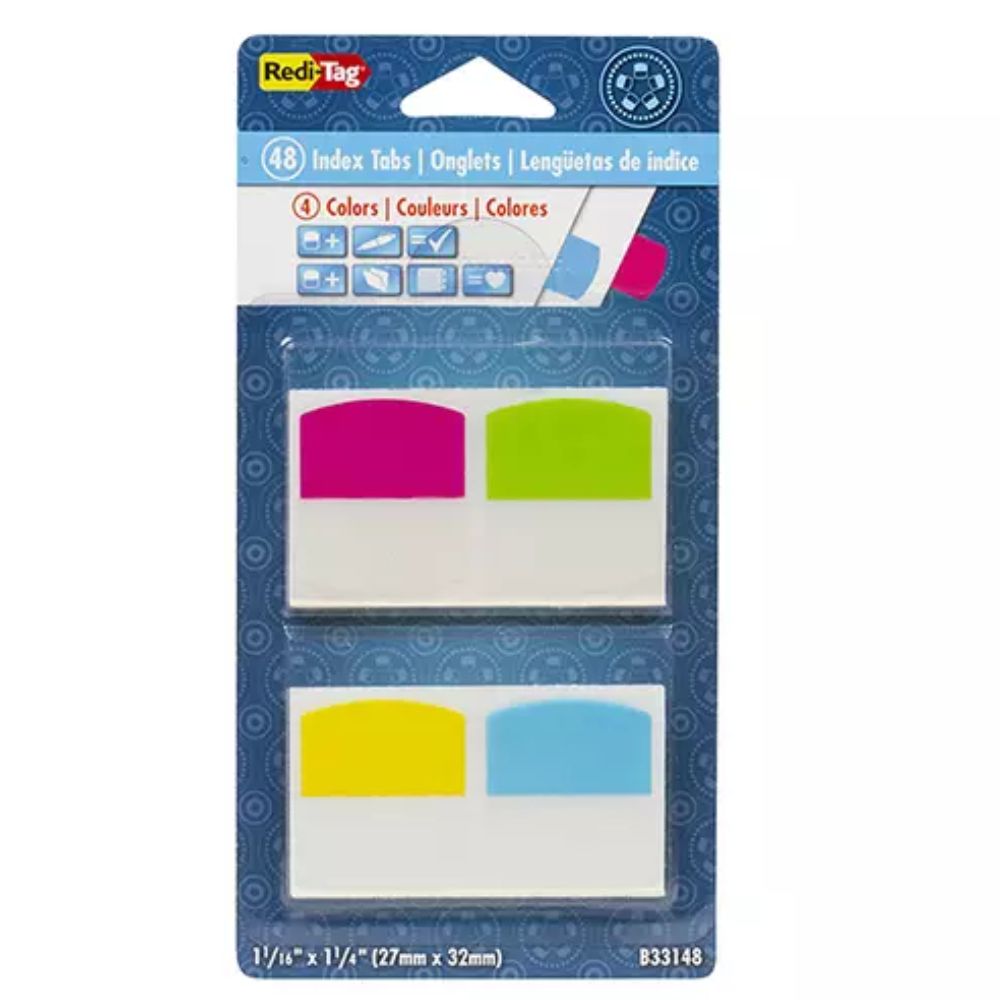 BANDERITAS ADHESIVAS REDI-TAG DE COLOR 3.2 X 2.7 CM PAQUETE C/48 BANDERITAS