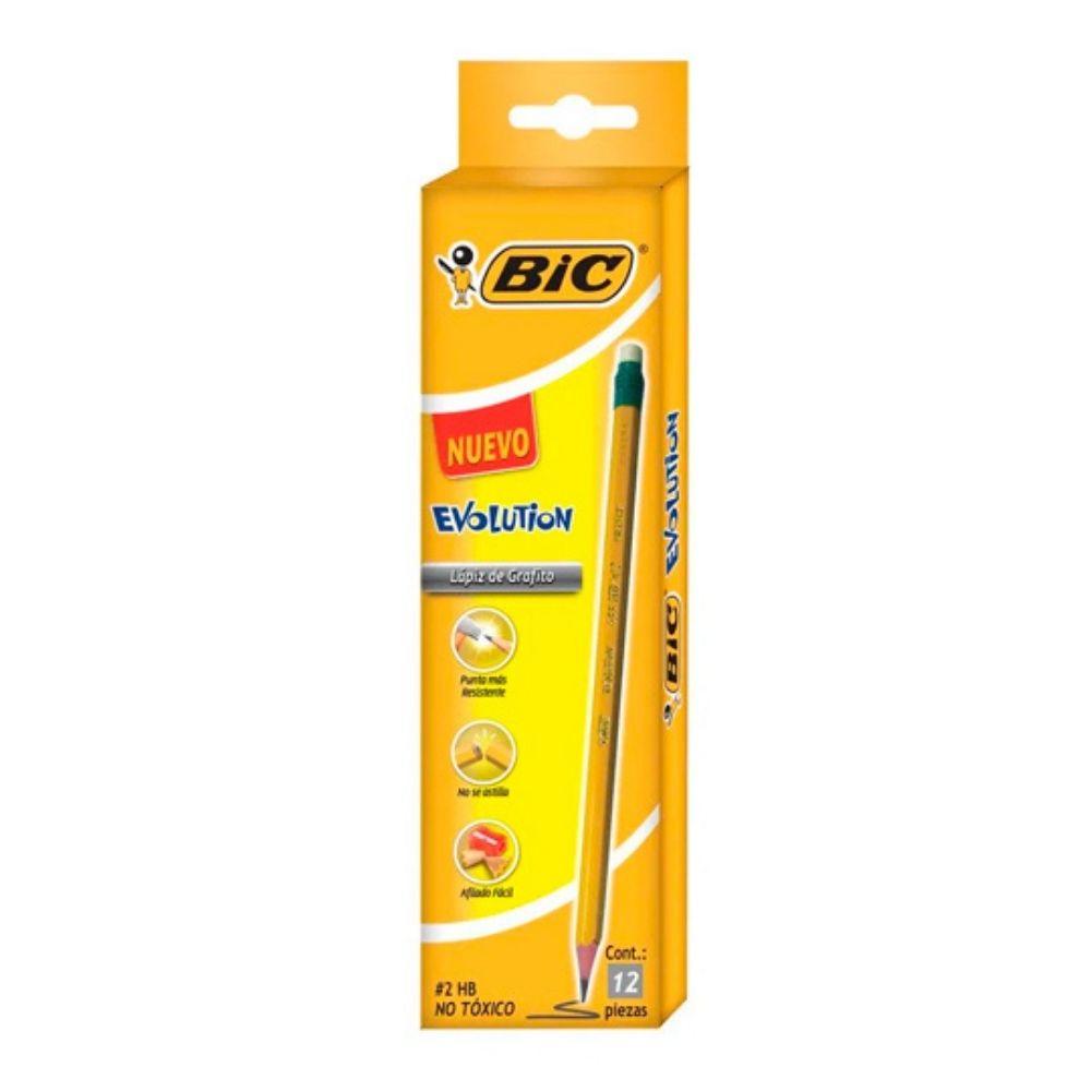 Lapiz Bic Evolution Amarillo Hb 2 De Resina 12pieza - Colmenero Shop