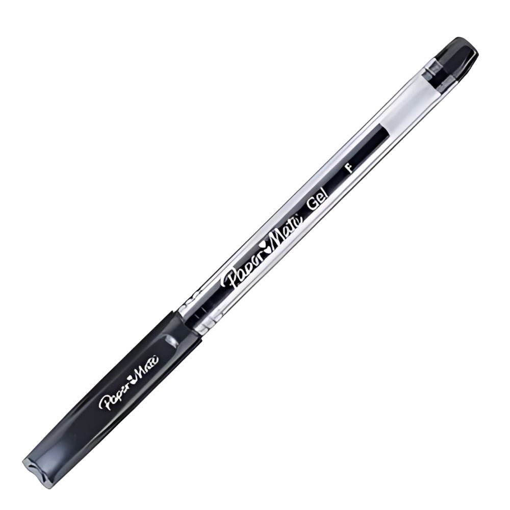 Boligrafo económico gel Paper Mate negropunto fino caja con 6 piezas COLMENERO