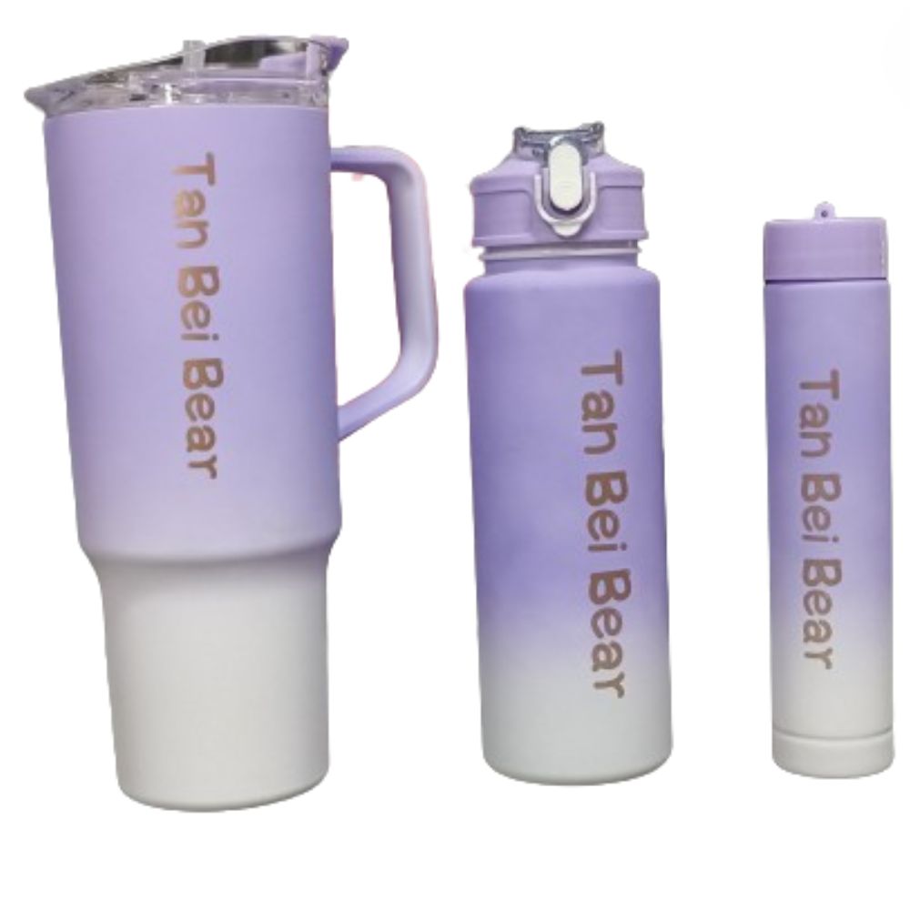 Vaso, Y Botella De Agua Deportiva Motivacional 3 Piezas 