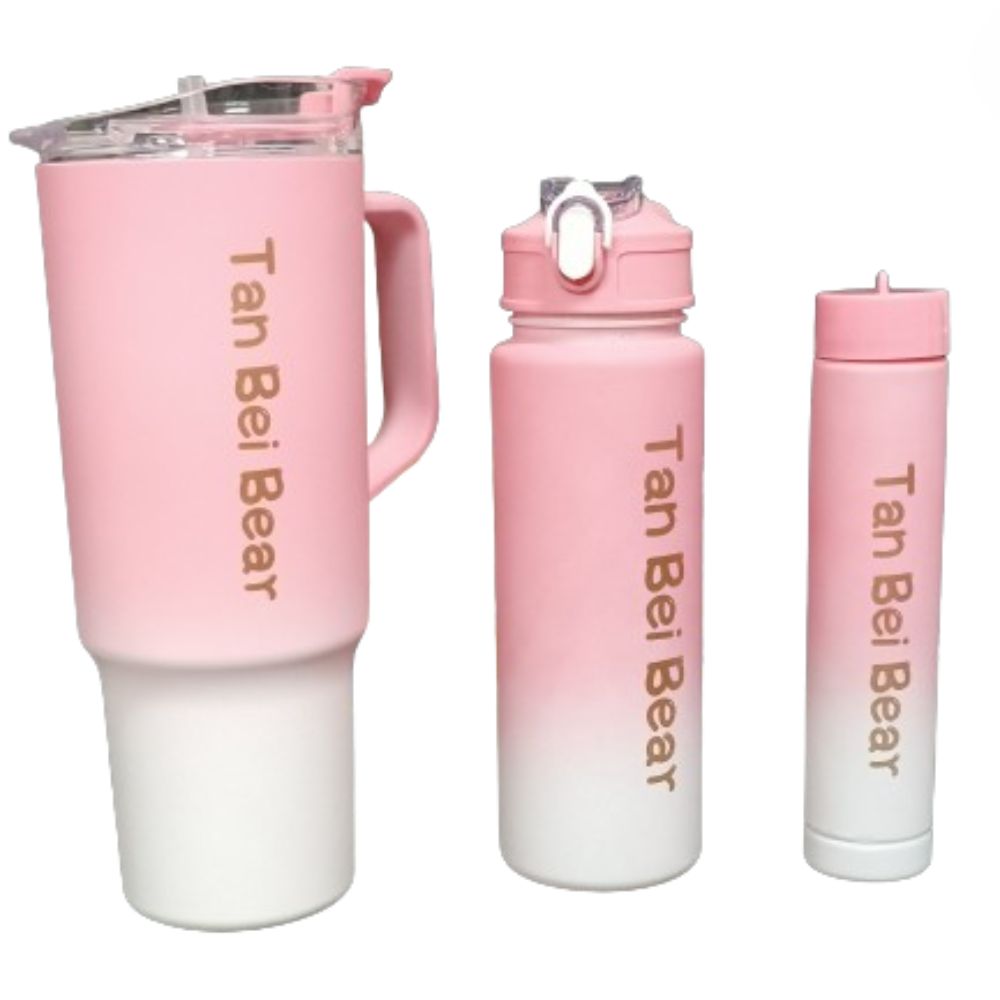 Vaso, Y Botella De Agua Deportiva Motivacional 3 Piezas 