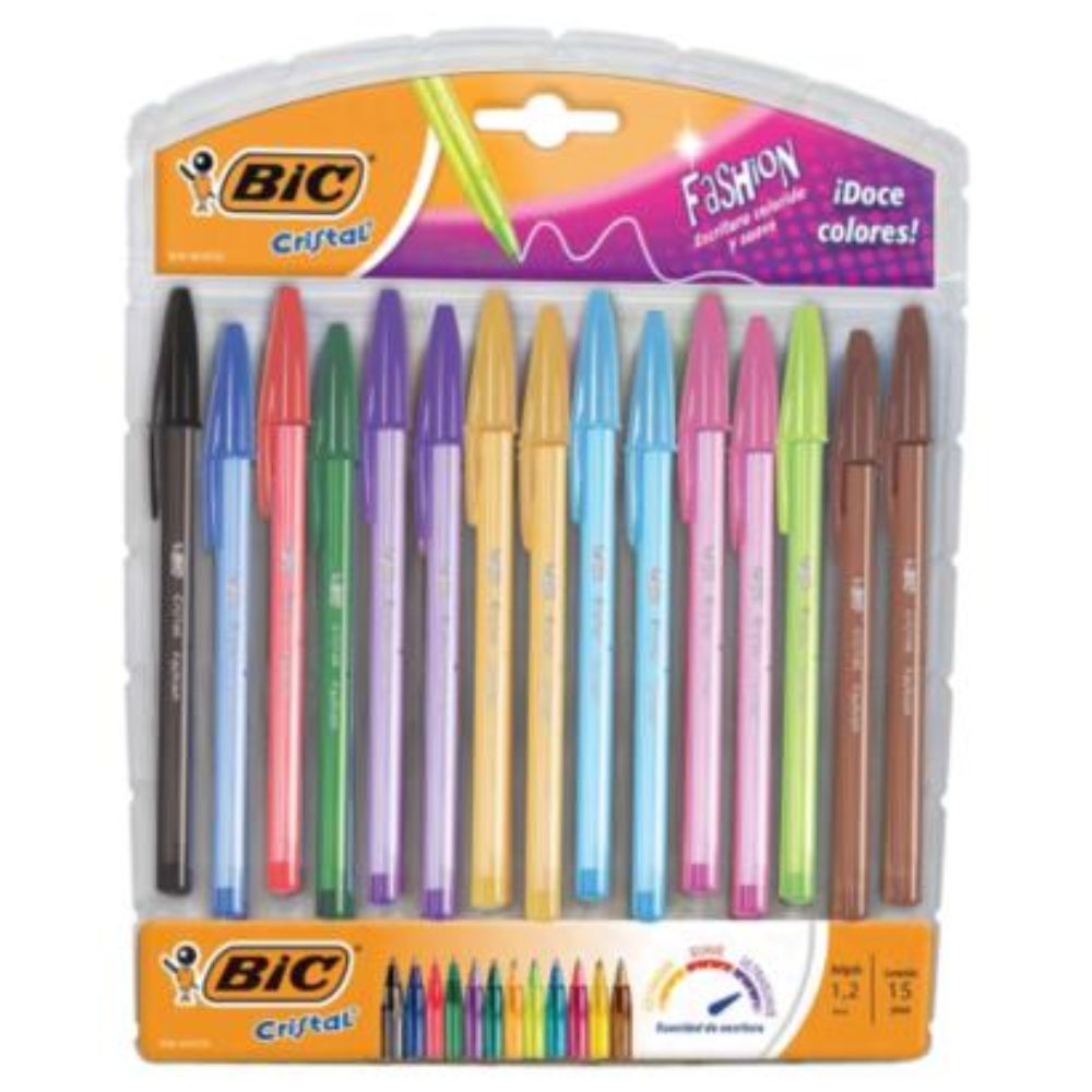 Bolígrafo Bic Cristal Fashion Punta 1.2mm Colores Surtidos C/15 Piezas
- Colmenero Shop