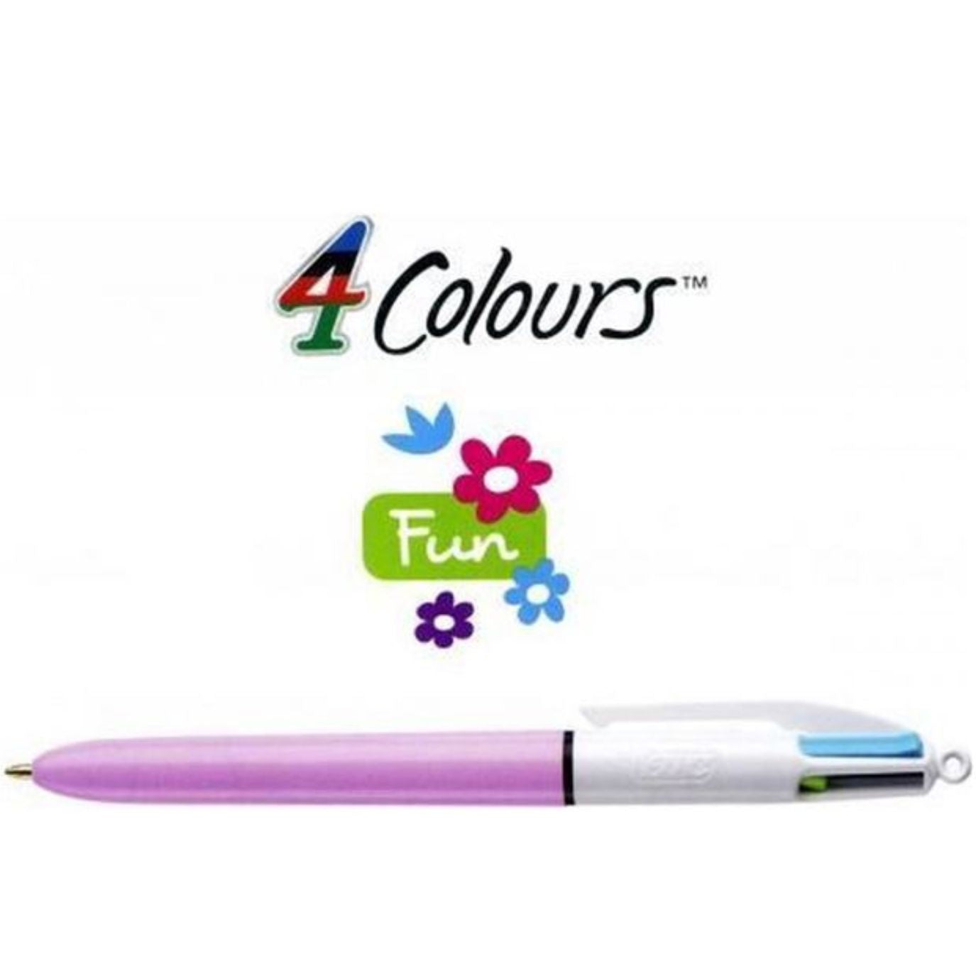 Bolígrafo Bic Cuatro Colores Fun Boli Fo 4 Tintas, Blíster 1 Pieza - Colmenero Shop