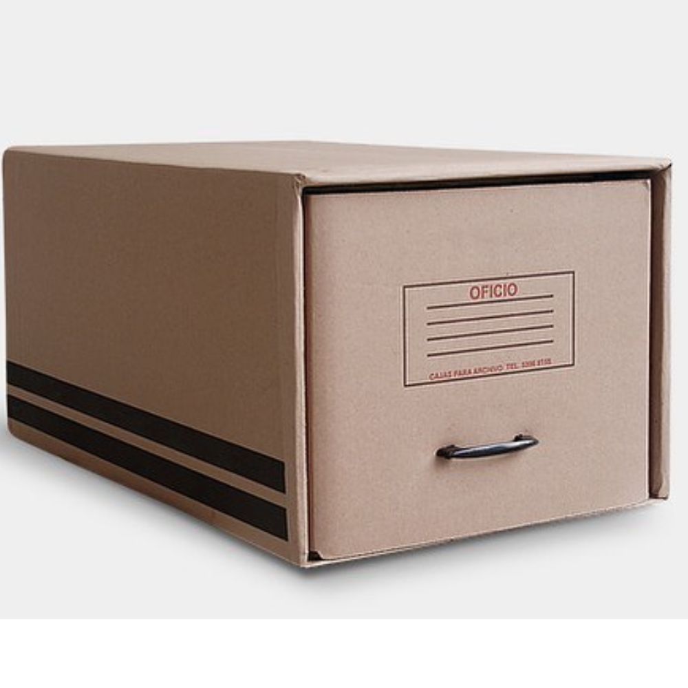 Caja De Archivo ArchiMás Kraft Con Refuerzos Gaveta Deslizable