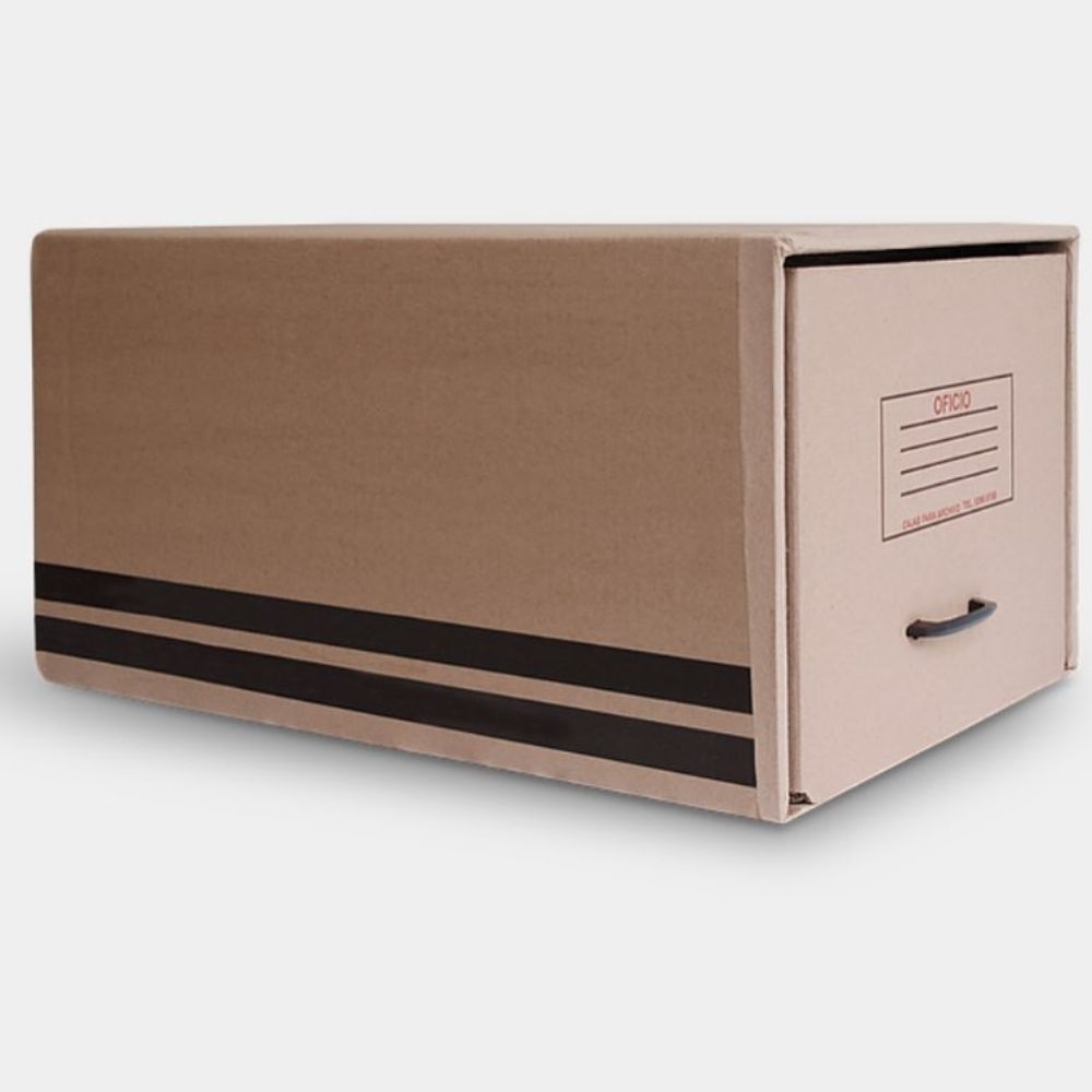 Caja De Archivo ArchiMás Kraft Con Refuerzos Gaveta Deslizable
