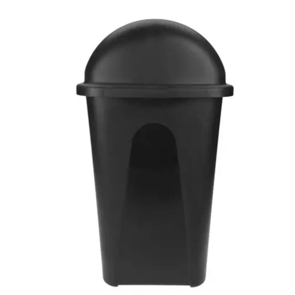 Cesto Mediano Balancin Con Tapa Sablon Color Negro 8094ne