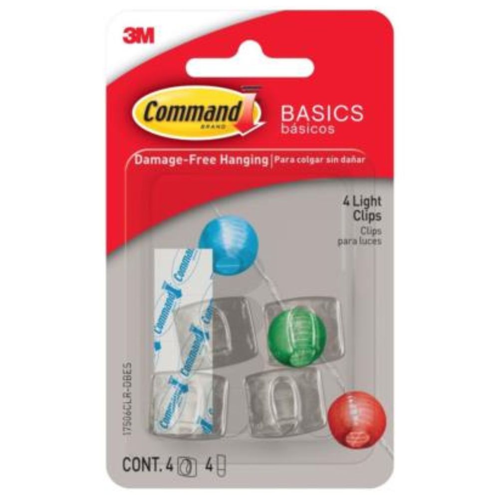 Clips Para Luces 3m Command 4 Transparentes
