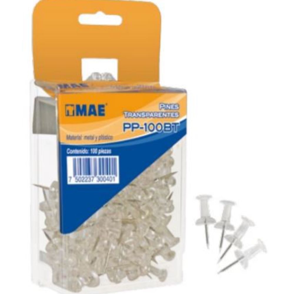Caja De Pines Mae Transparentes Con 100 Piezas - Colmenero Shop