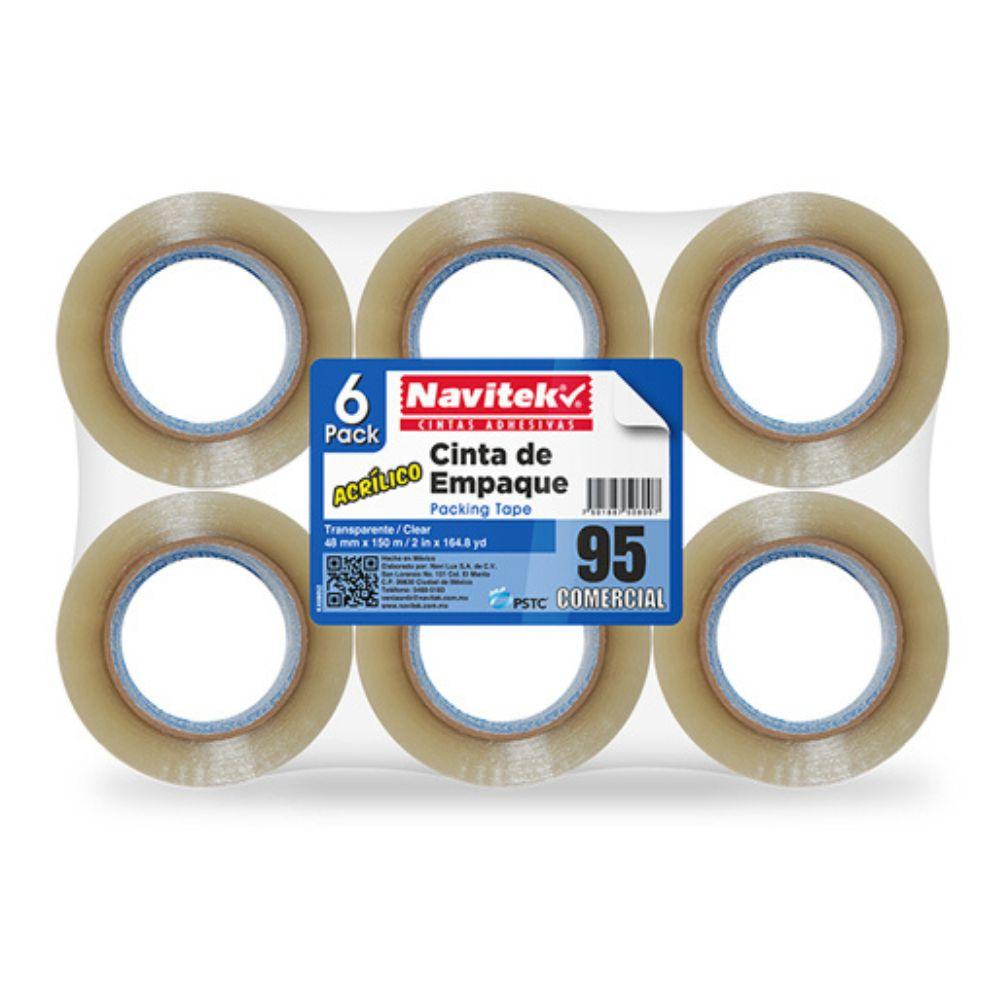 Cinta de Empaque Navitek Transparente 48mm x 150m | 6 Piezas - Colmenero Shop