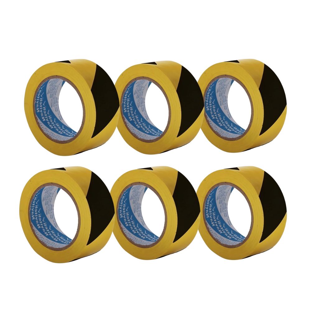 Cinta de Marcaje Navitek Negro/Amarillo 48mm x 33m | Pack 6 Pzas