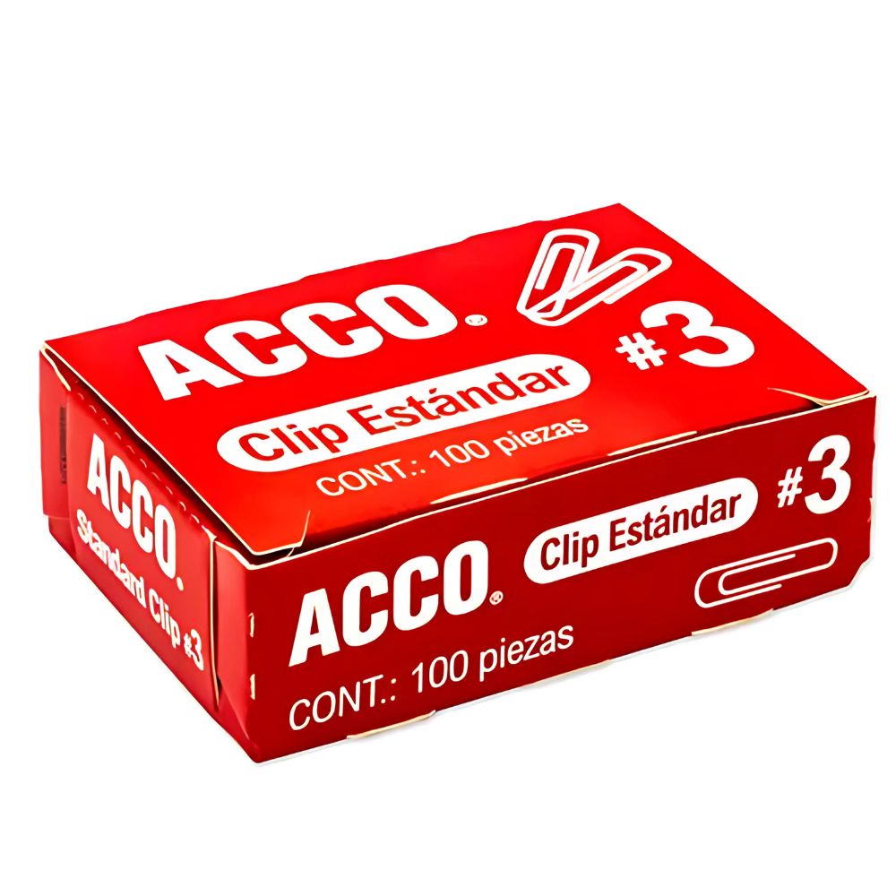 Clip Estándar Acco N.º 3 P1670 | Caja 100 Piezas 25.5 mm