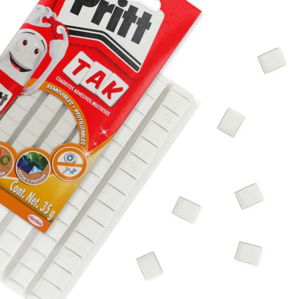 Cuadritos adhesivos multiusos Pritt Tak removibles color blanco