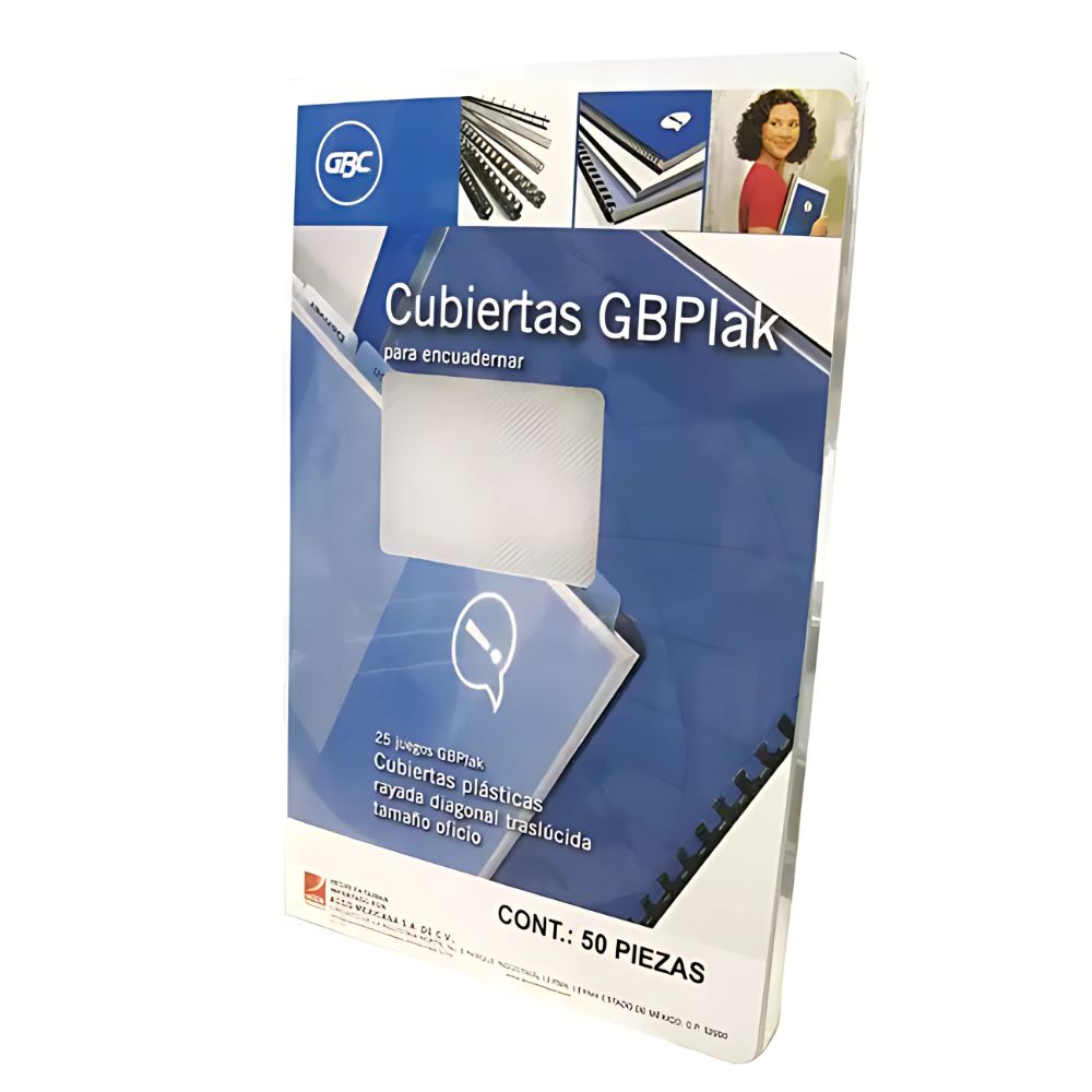 Cubierta Plástica Oficio GBPlak Rayada P3555 | Paquete con 50 Pzas