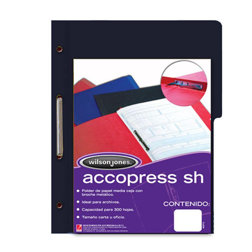 Folder Accopress Oficio | Broche 8 cm | Negro  | Media Ceja