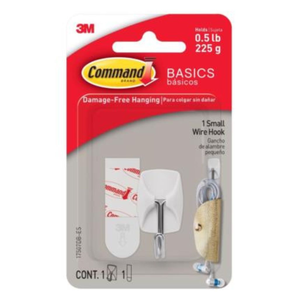 Gancho 3m Básico Command 1 Wire Pequeño Color Blanco