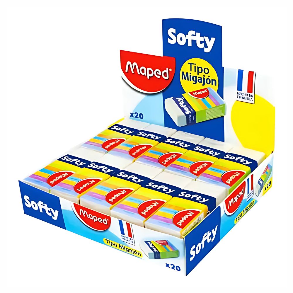 Goma softy Maped caja con 20 piezas tipo migajón