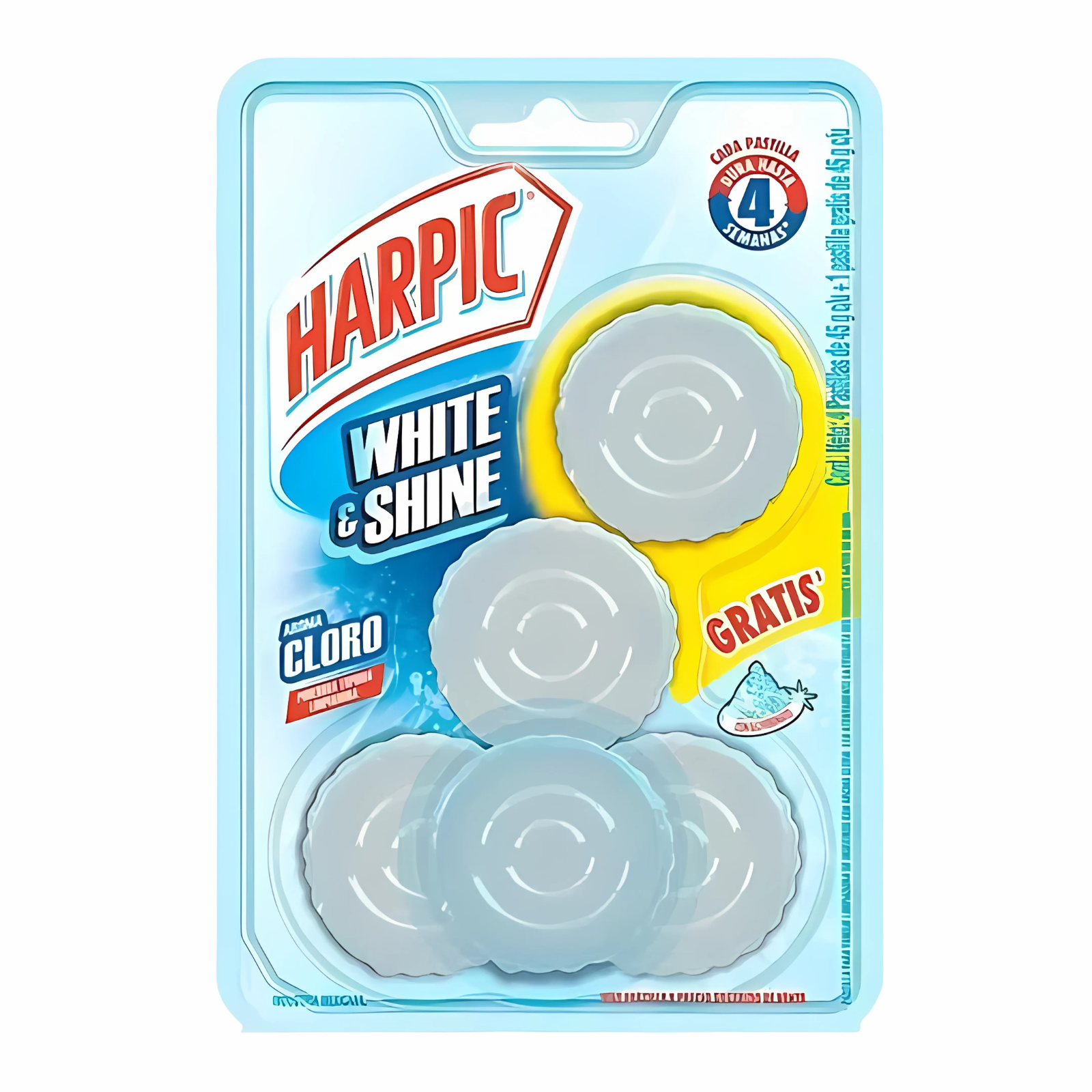 Harpic Pastilla Bicarbonato Aroma A Cloro Blister 5 Pastillas De 45 Gm Cada Una - Colmenero Shop