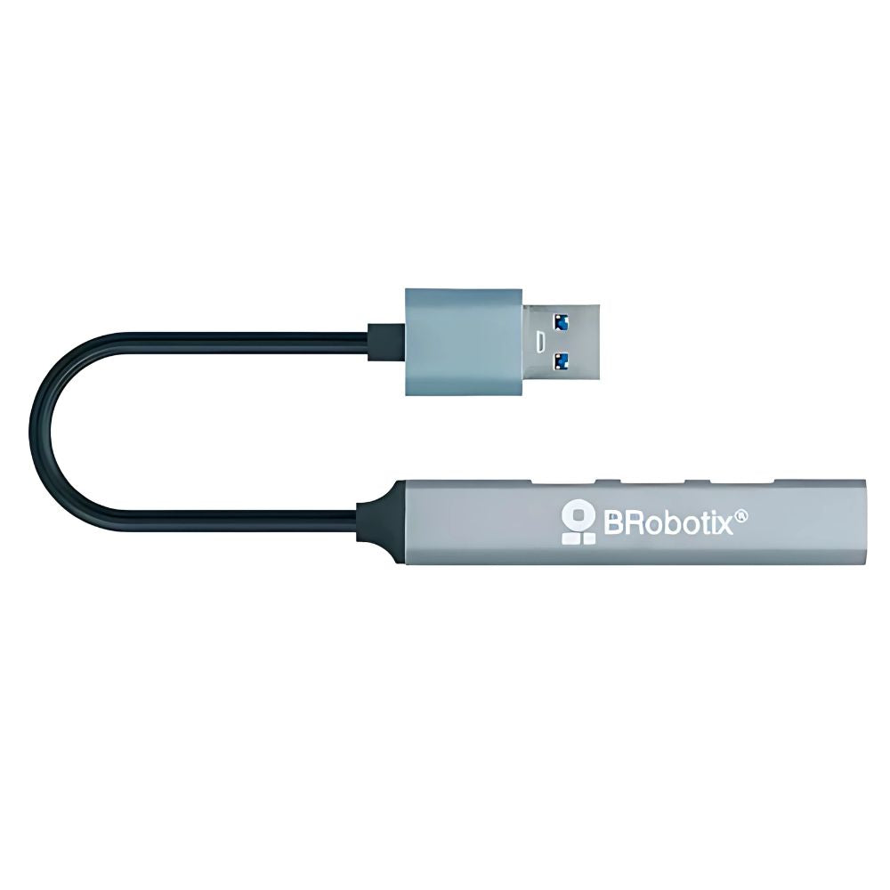 Hub USB 3.0 Brobotix 4 Puertos - Plata/Gris | Velocidad 5Gbps