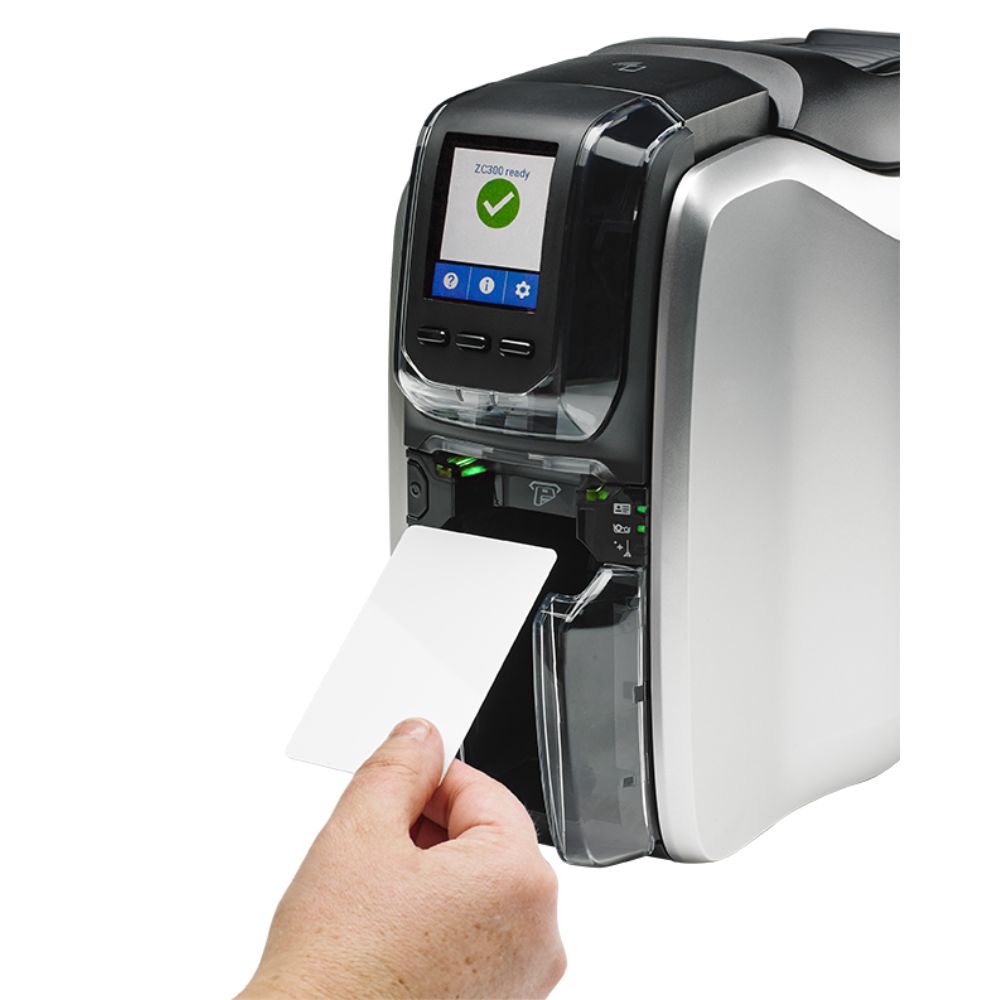 Impresora de Tarjetas Zebra ZC300 Doble Cara/USB/Ethernet/Cont de Wind/App CardStudio2.0/200 Tarj.PVC y Cinta YMCKOK(200