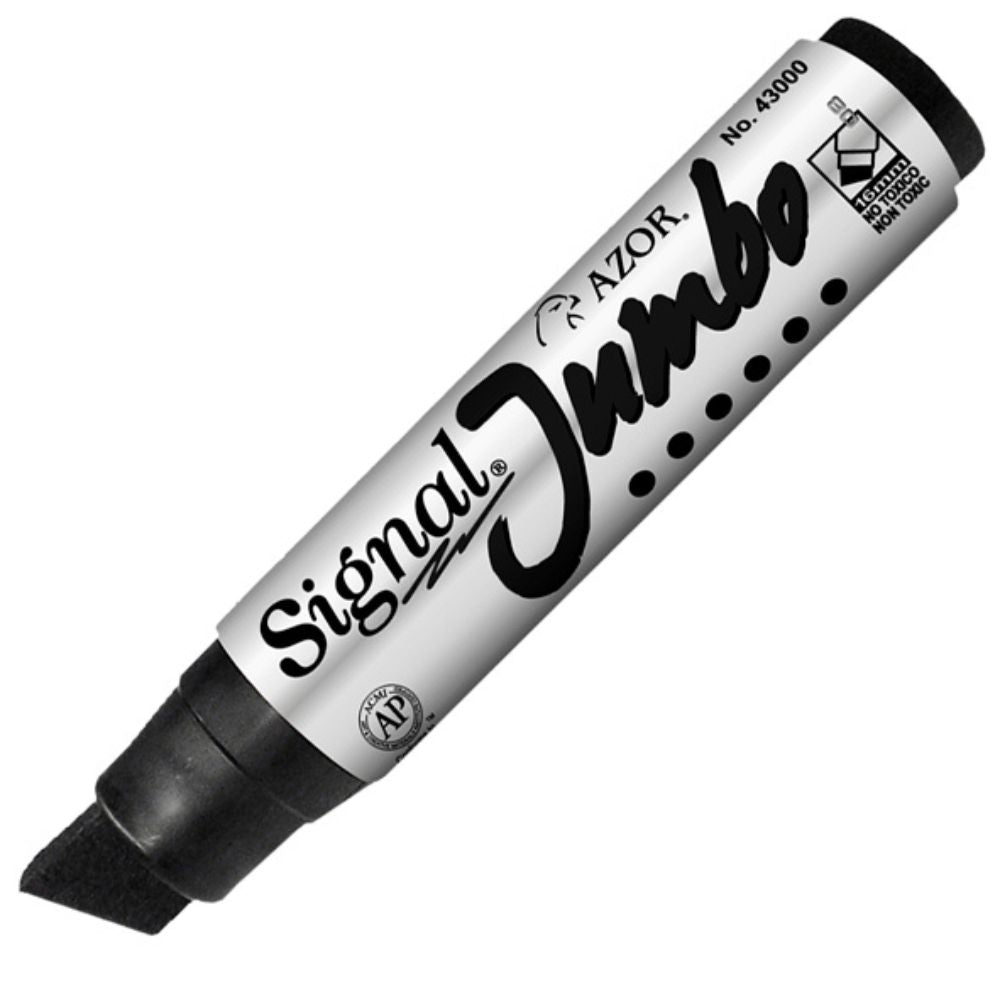 Marcador Permanente Signal Jumbo Color Negro Caja Con 4 Piezas
