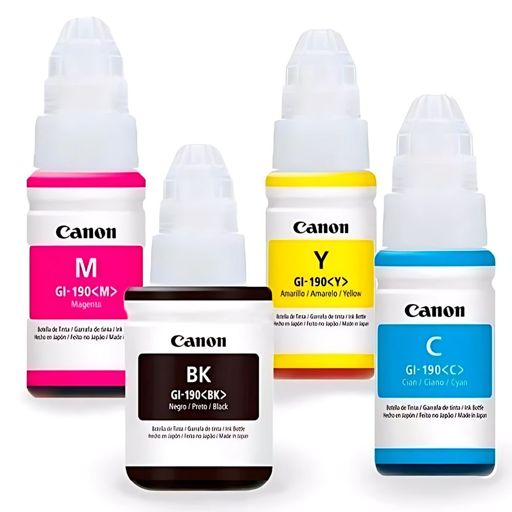 Kit Cartuchos Canon GI-190 | Negro + 3 Colores | Para PIXMA G4100 - Colmenero Shop