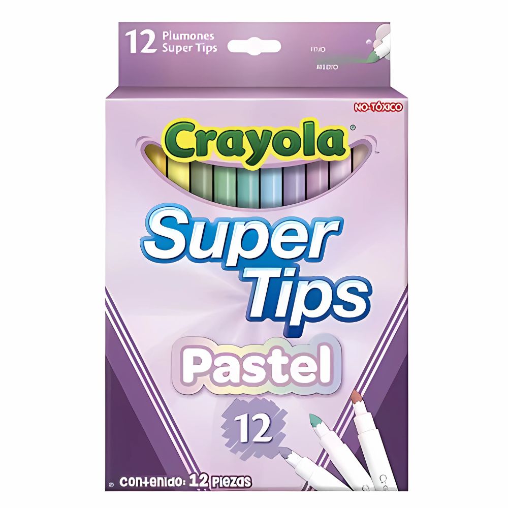 Marcadores crayola lavables super tipastel 12 colores