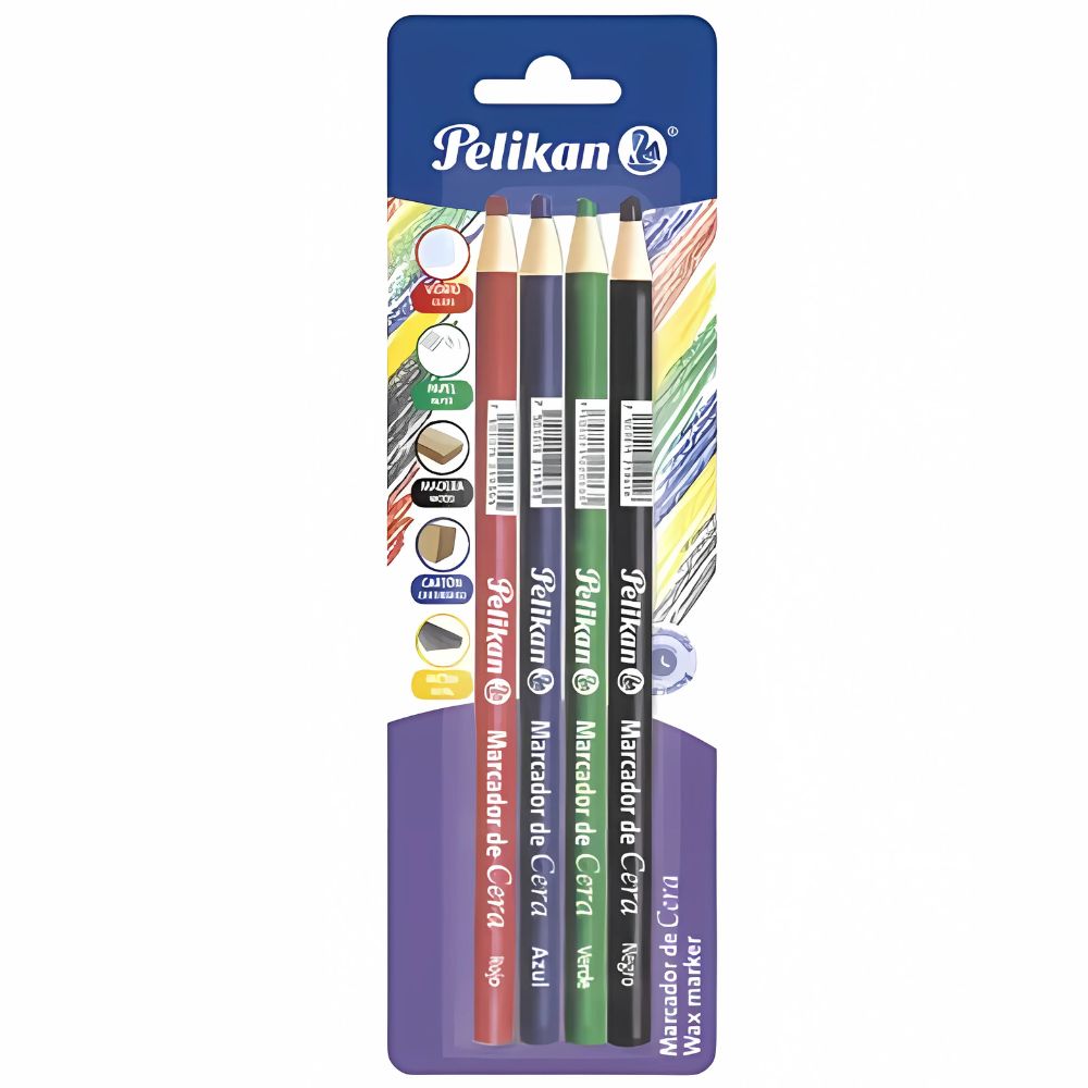 MARCADOR DE CERA PELIKAN 4 COLORES SURTIDOS