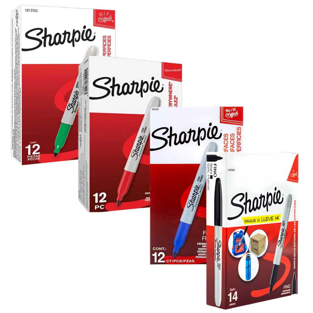 MARCADOR SHARPIE FINO CAJA CON 12 PZS