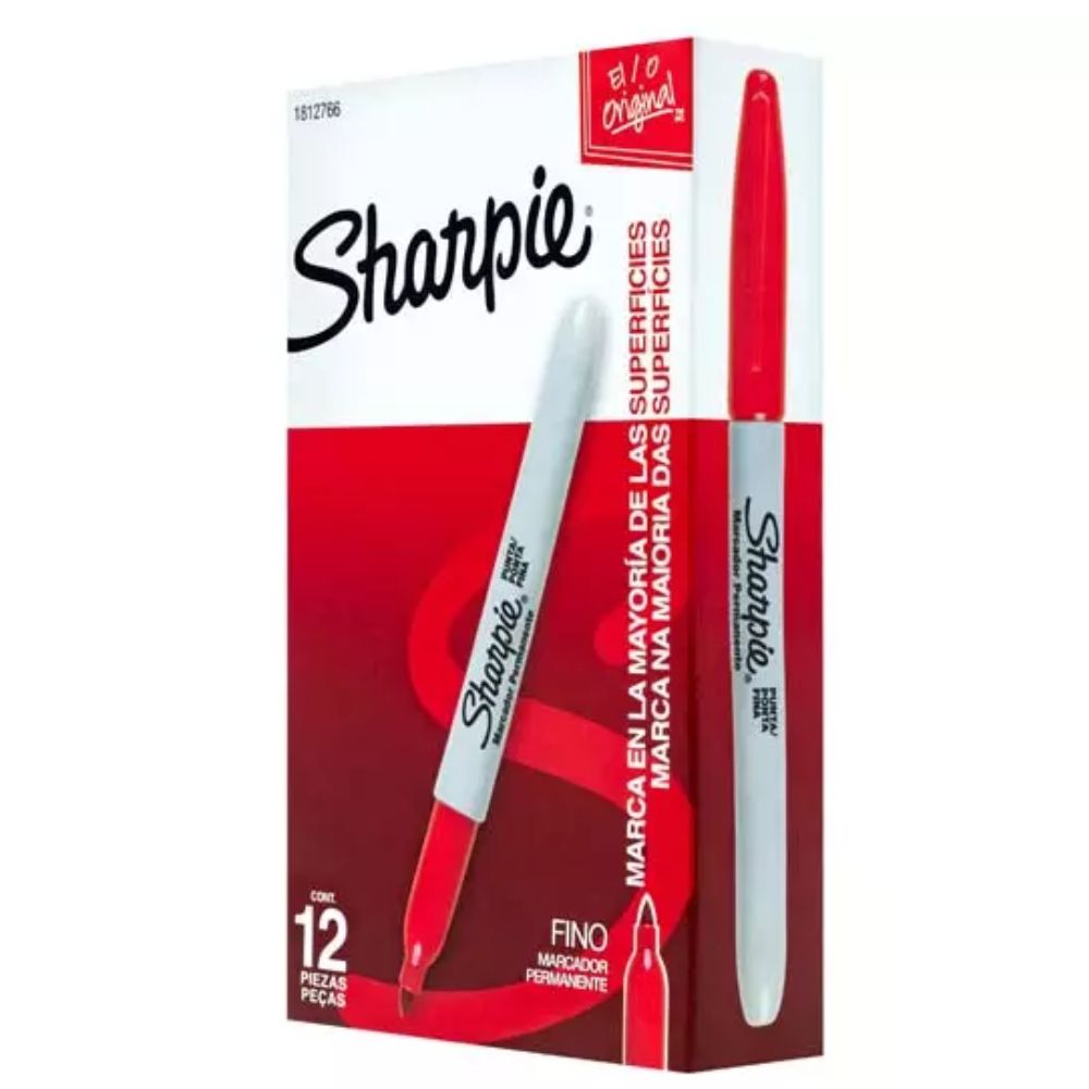 Marcadores Sharpie Punta Fina Rojo | Colmenero.shop