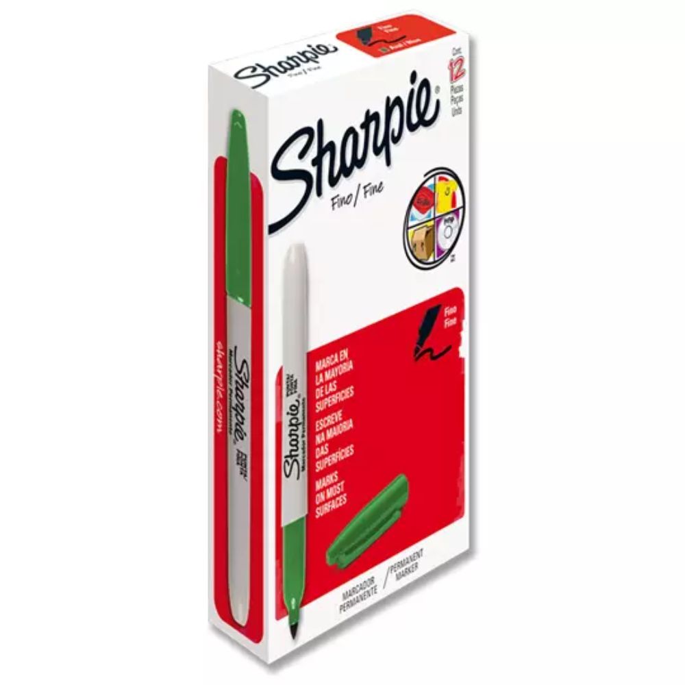 Marcadores Sharpie Punta Fina Verde | Colmenero.shop