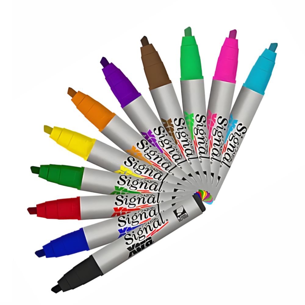 Marcador Permanente Azor Signal Xtra | Punta Cincel 6 mm | Caja con 12