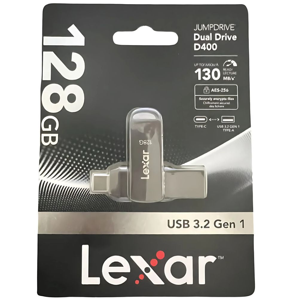 MEMORIA LEXAR 128 GB TIPO C Y A 3.2 GEN 1 D400
