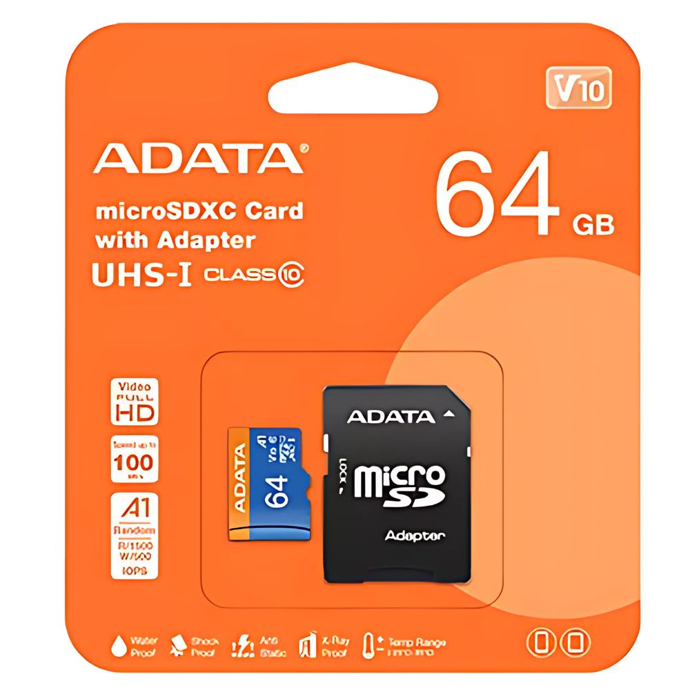 MEMORIA MICRO SD CON ADAPTADOR 32 GB, 64 GB, 256 GB CLASS 10 ADATA