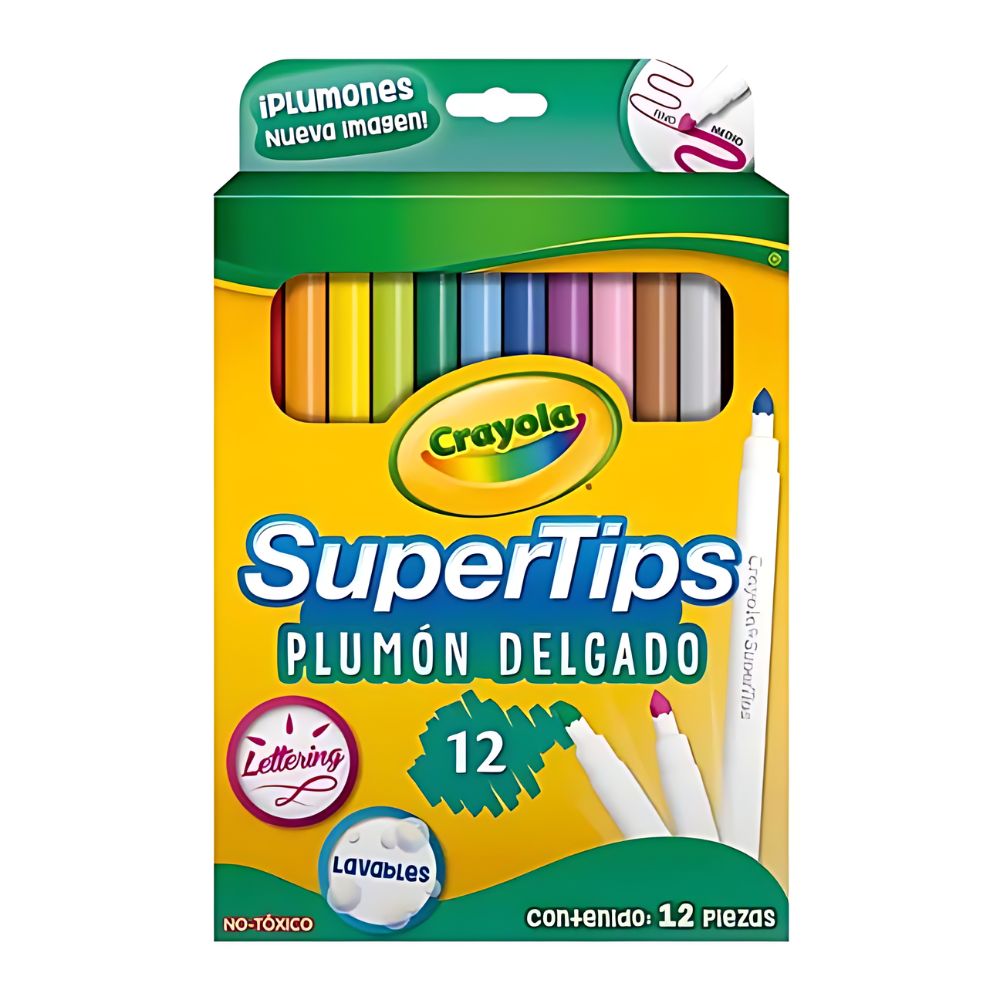 Marcadores Crayola Lavables Super Tips | 12 Colores No Tóxicos