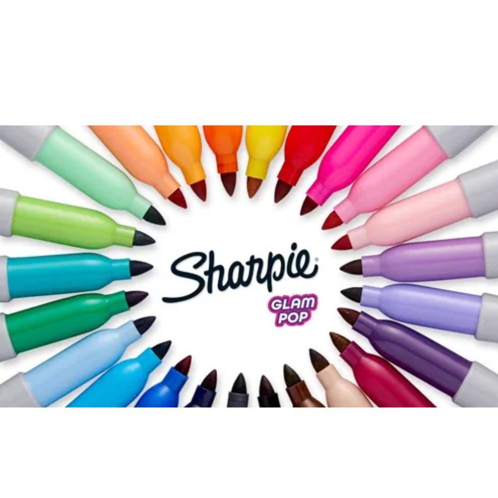 Marcadores Permanentes Sharpie Glam Pop – Blíster 12 Colores Surtidos