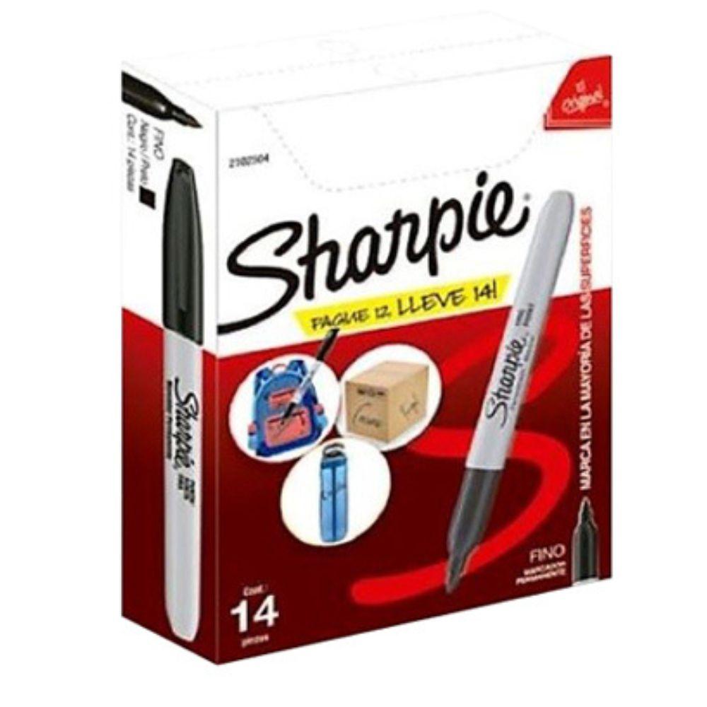 Marcadores Sharpie Punta Fina Negro 12+2 Gratis | Colmenero.shop