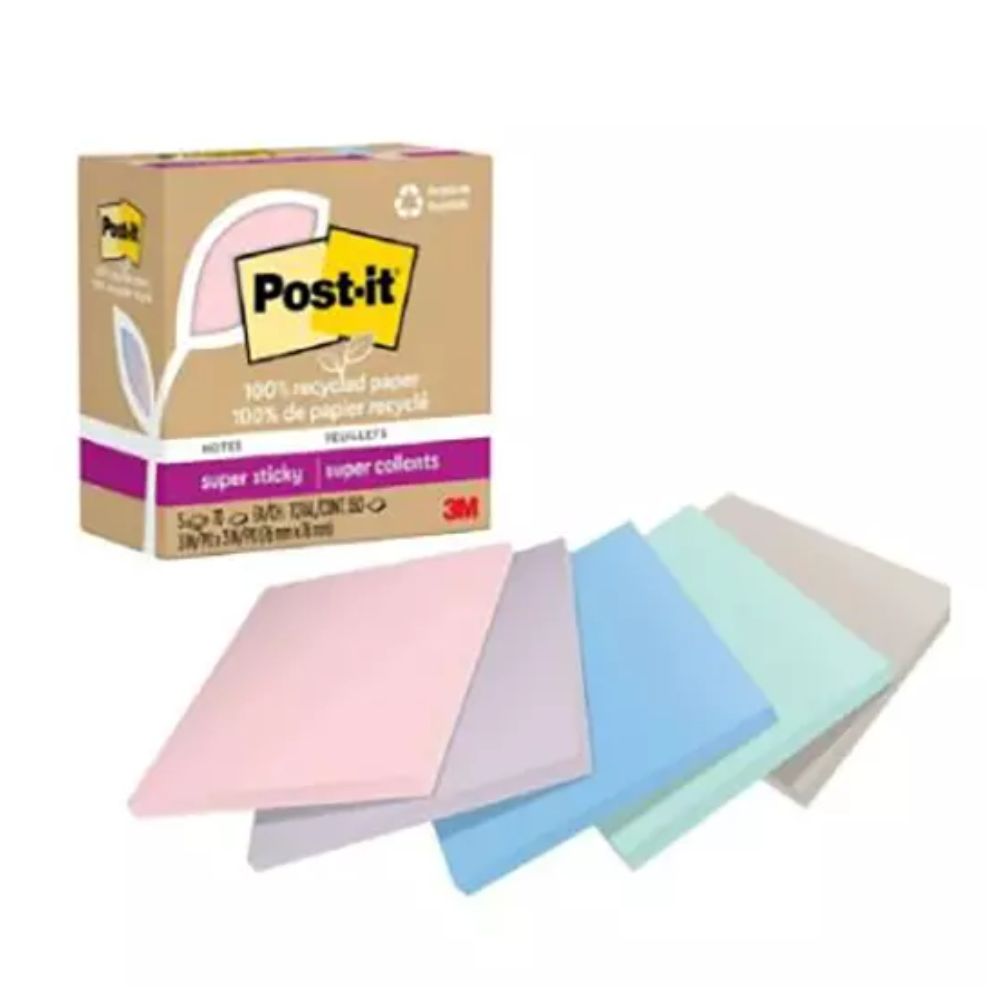 Notas Adhesivas 3M 3x3 En Colores Pastel Ecologicas 4 Colores