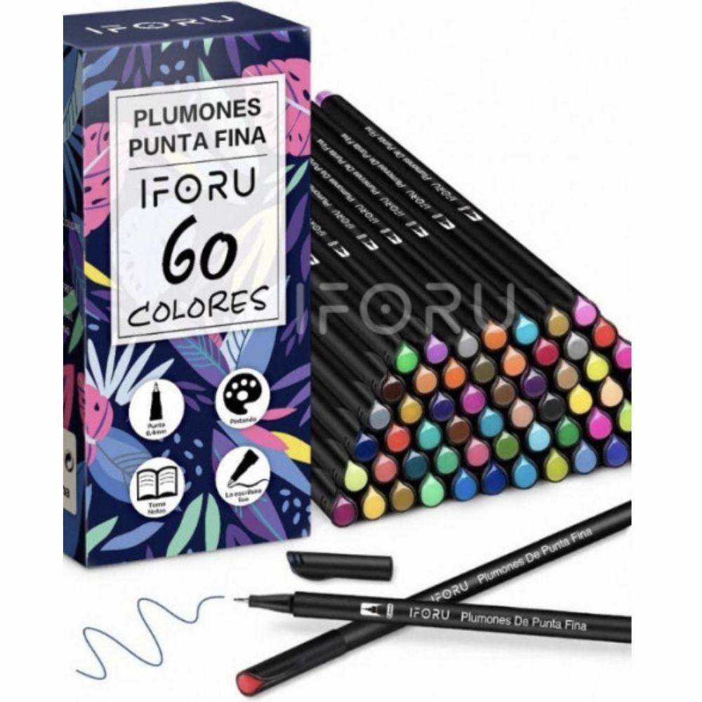 Iforu Plumones Punta De Pincel Colores, Rotuladores Y Boligrafos De Dibujo Para Escribir, Dibujar Y Oficina (0.4mm) - Colmenero Shop