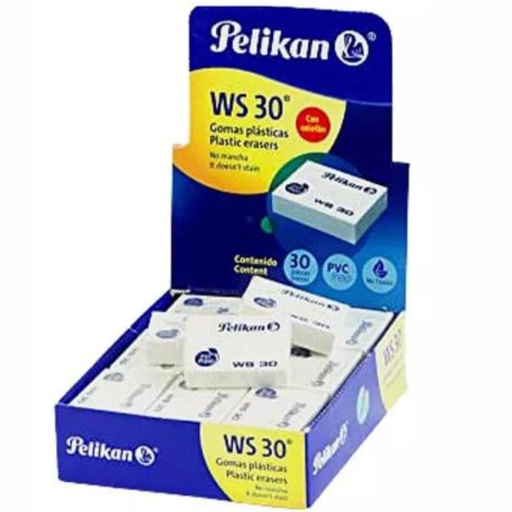 Goma Pelikan Ws30 Blanca Plástica Caja Con 30 Piezas - Colmenero Shop