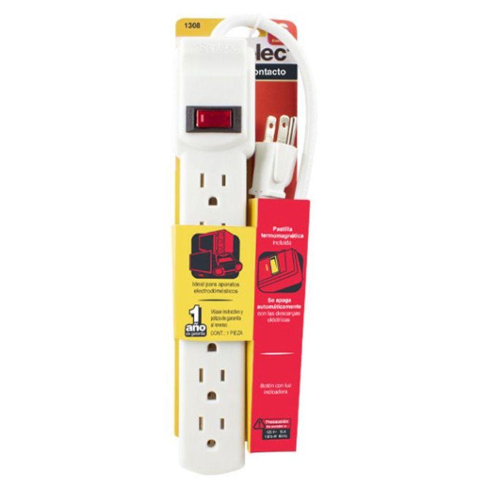Multicontacto Santul Blanco 6 Entradas C/Luz Indicadora - Colmenero Shop