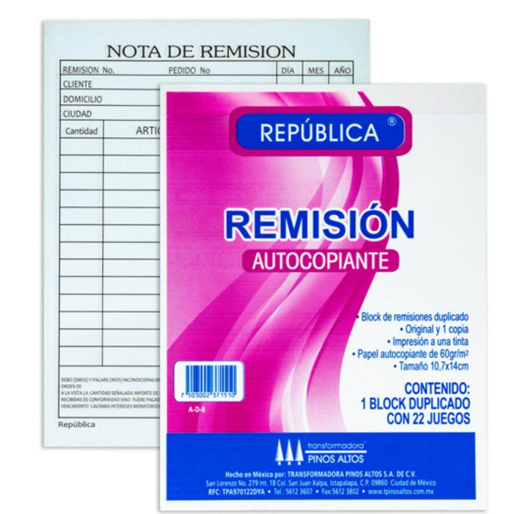 Remisión Autocopiante Pinos Altos De 1/8 - Colmenero Shop
