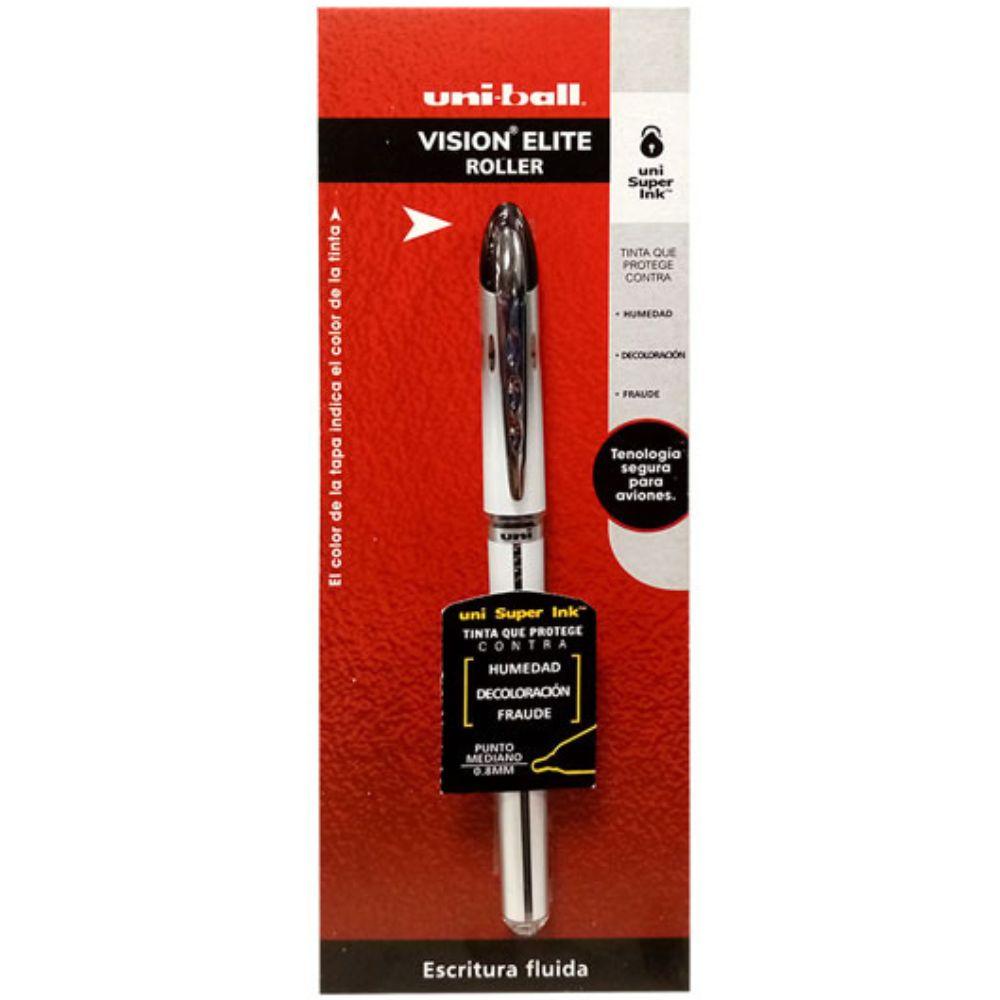 Bolígrafo Antifraude Mediano Uni-Ball Vision Elite 0.8 Mm Color Negro Y Azul Blíster - Colmenero Shop