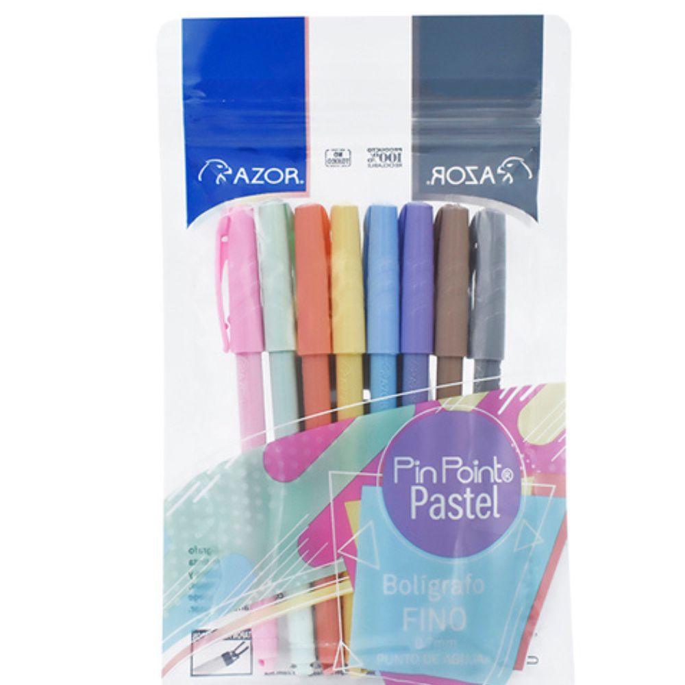 Bolígrafo Fino Pin Point 0.7 Mm Colores Pastel Surtidos Empaque Con 8 Piezas - Colmenero Shop