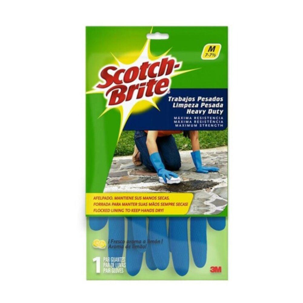 Guantes De Latex Azules Afelpados Scotch-Brite 3m Tamaño Mediano - Colmenero Shop