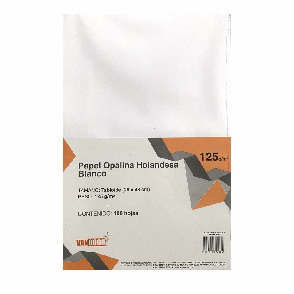 Papel Opalina Holandesa Tabloide Blanca C/100 Hojas - Colmenero Shop