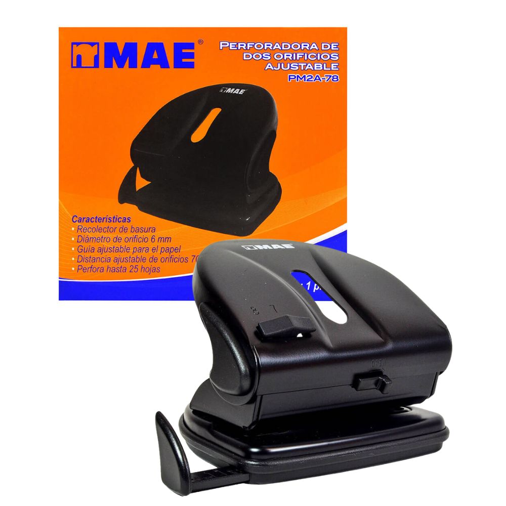 Perforadora 2 Orificios de (7 y 8) para 25 Hojas MAE Pm2a-78