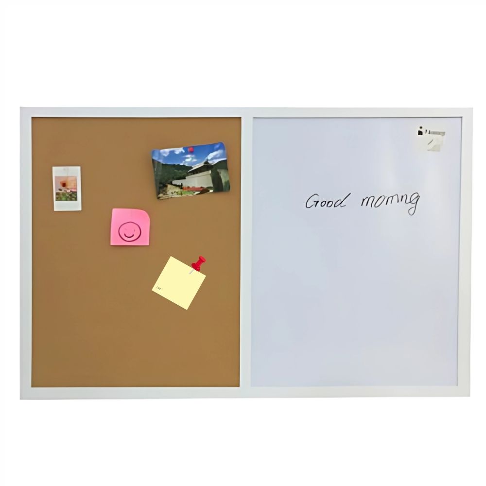 Pintarrón Mixto Nextep 90x60 cm | Pizarra Blanca y Corcho para Oficina o Escuela NE-091C